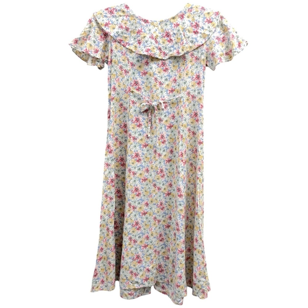 Vintage My Michelle Girls 10 Floral Ruffle Dress Cottagecore Grannycore - CUTE! - Picture 2 of 8